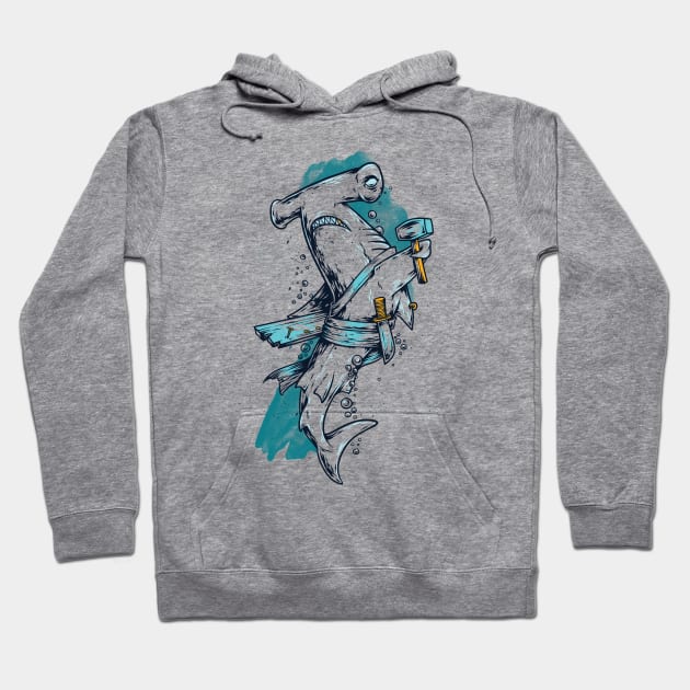 Hammerhead Shark Warrior Hoodie by JakeRhodes